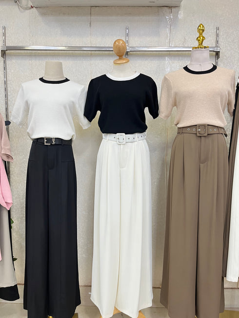 Colour  Contrast Half Sleeves Sweaters